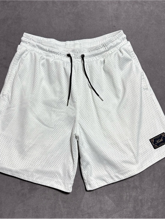 Kith Other - Kith Curtis Mesh Shorts White Script Logo Patch Gym Casual Men's Size Medium